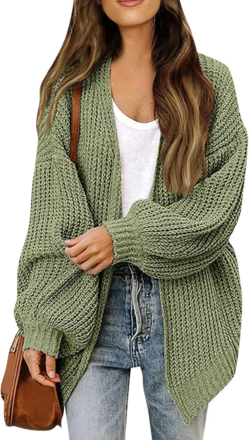 Cardigan for Women Open Front Oversized Lightweight Cable Knit Sweaters Fall Outfits for Women 2024 Winter Clothes Casual