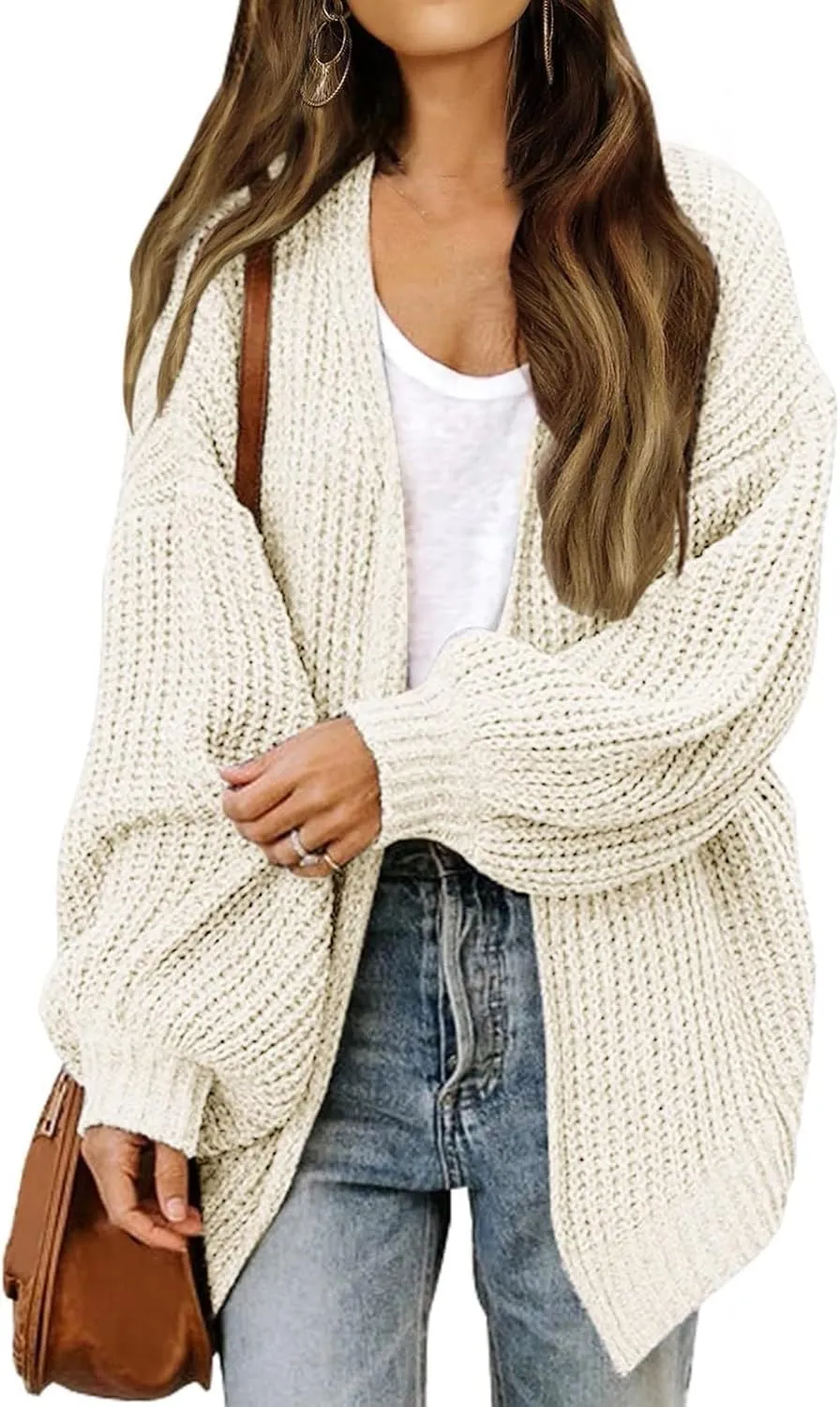 Cardigan for Women Open Front Oversized Lightweight Cable Knit Sweaters Fall Outfits for Women 2024 Winter Clothes Casual