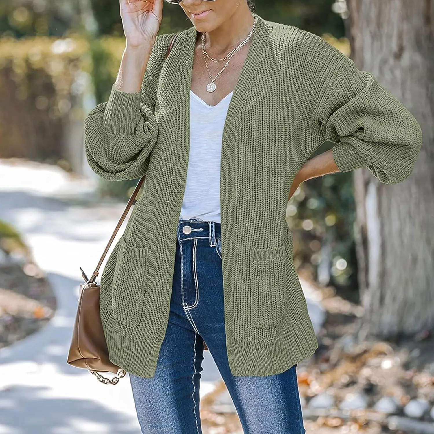 Cardigan for Women Open Front Oversized Lightweight Cable Knit Sweaters Fall Outfits for Women 2024 Winter Clothes Casual
