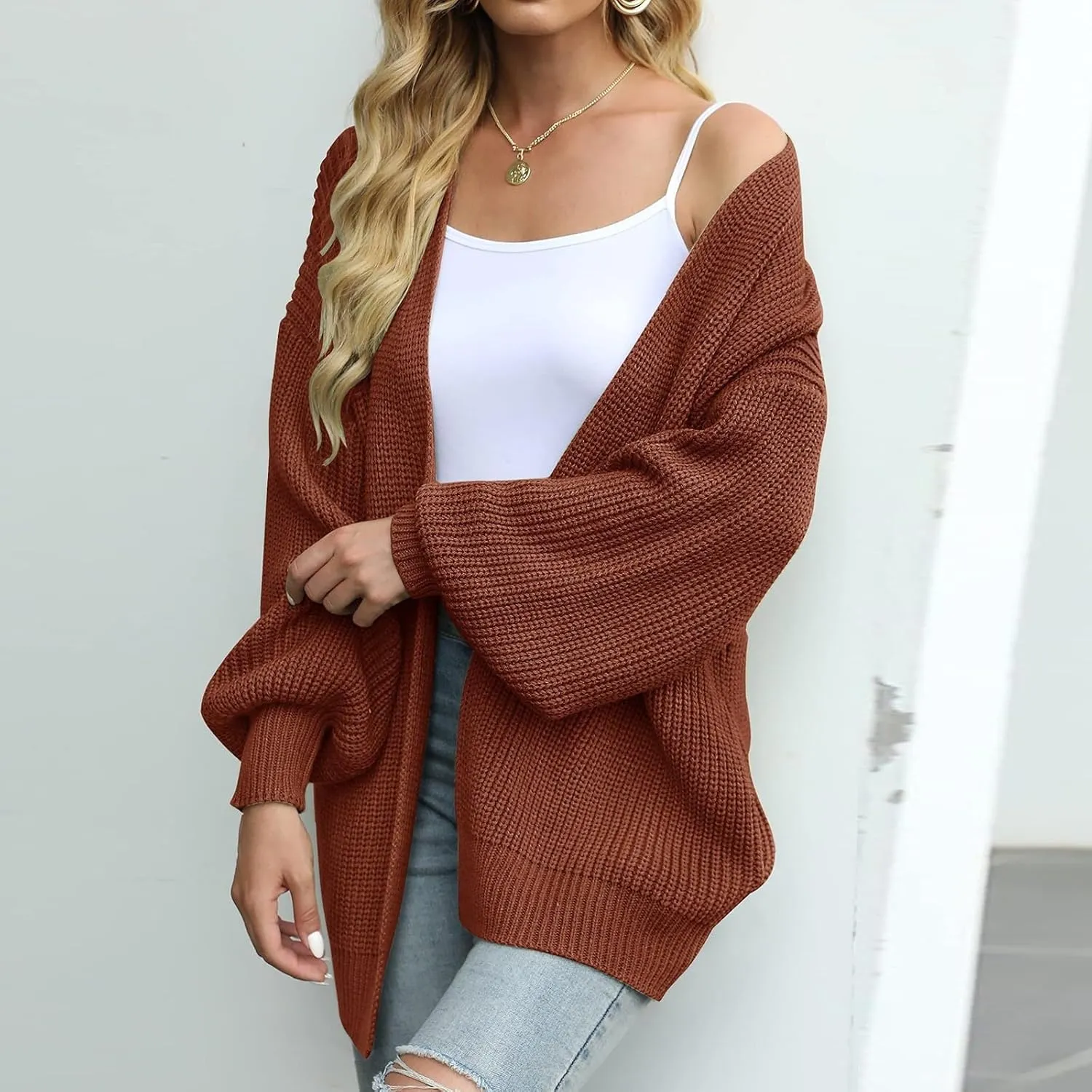 Cardigan for Women Open Front Oversized Lightweight Cable Knit Sweaters Fall Outfits for Women 2024 Winter Clothes Casual
