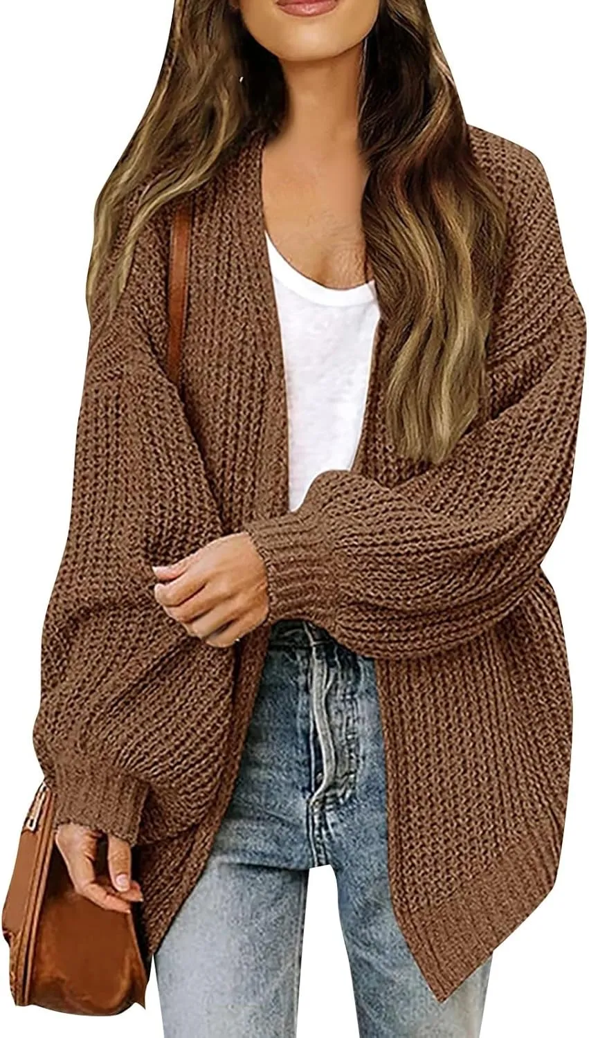 Cardigan for Women Open Front Oversized Lightweight Cable Knit Sweaters Fall Outfits for Women 2024 Winter Clothes Casual