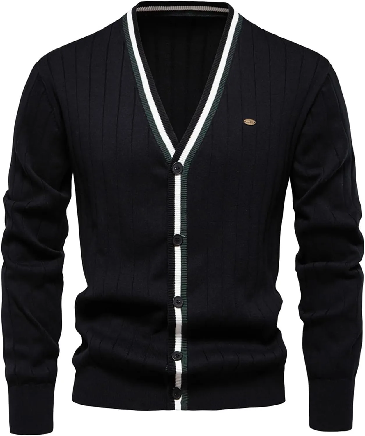 Cardigan Sweaters for Men Casual Long Sleeve Open Fornt V Neck Button Down Knit Sweaters Jacket with Pockets