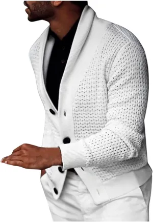 Cardigan Sweaters for Men Eyelet Sweater Lightweight Knit Sweaters Big and Tall Cardigan Casual Button Down Sweaters