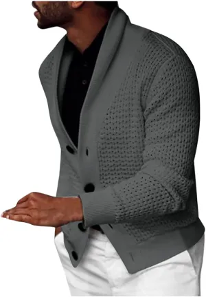 Cardigan Sweaters for Men Eyelet Sweater Lightweight Knit Sweaters Big and Tall Cardigan Casual Button Down Sweaters