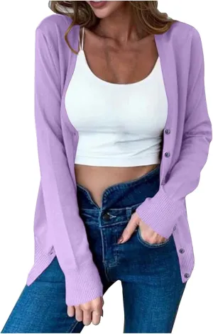 Cardigan Sweaters for Women 2024 Fall Outfits Long Sleeve Crochet Knit Sweaters Chunky Cardigan Sweaters for Women