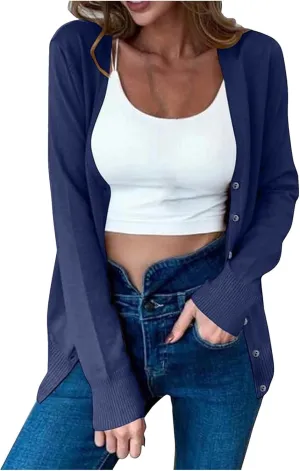 Cardigan Sweaters for Women 2024 Fall Outfits Long Sleeve Crochet Knit Sweaters Chunky Cardigan Sweaters for Women