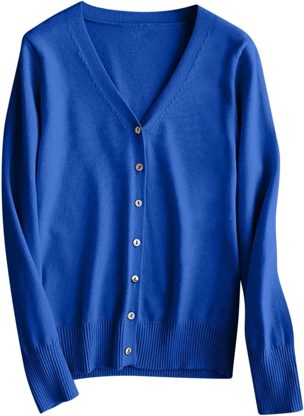 Cardigan Sweaters for Women Lightweight Long Sleeve Soft Solid Office Button up Sweaters Casual V Neck Sweaters