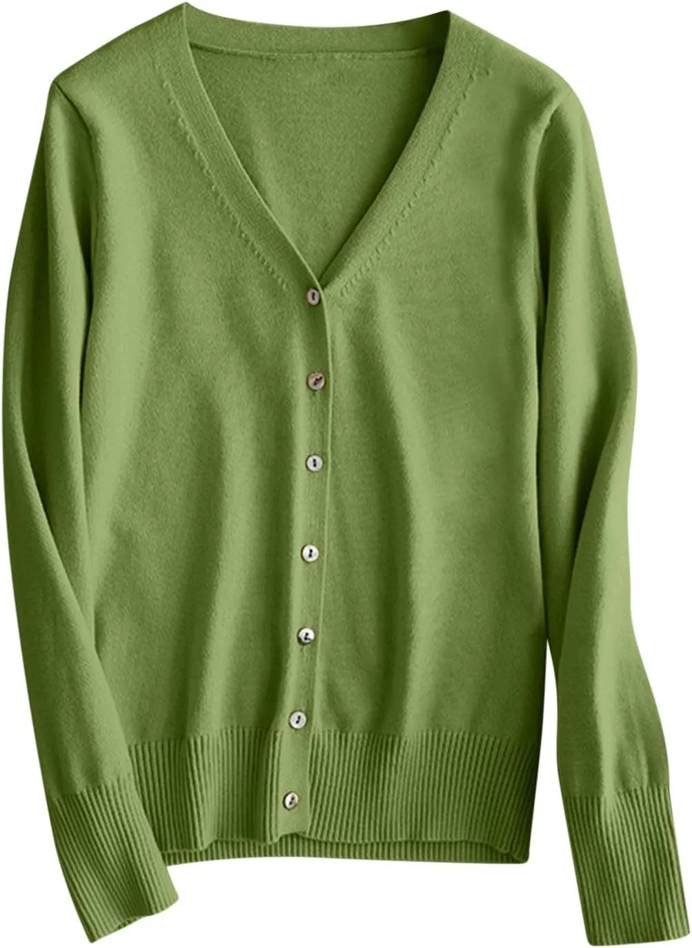 Cardigan Sweaters for Women Lightweight Long Sleeve Soft Solid Office Button up Sweaters Casual V Neck Sweaters