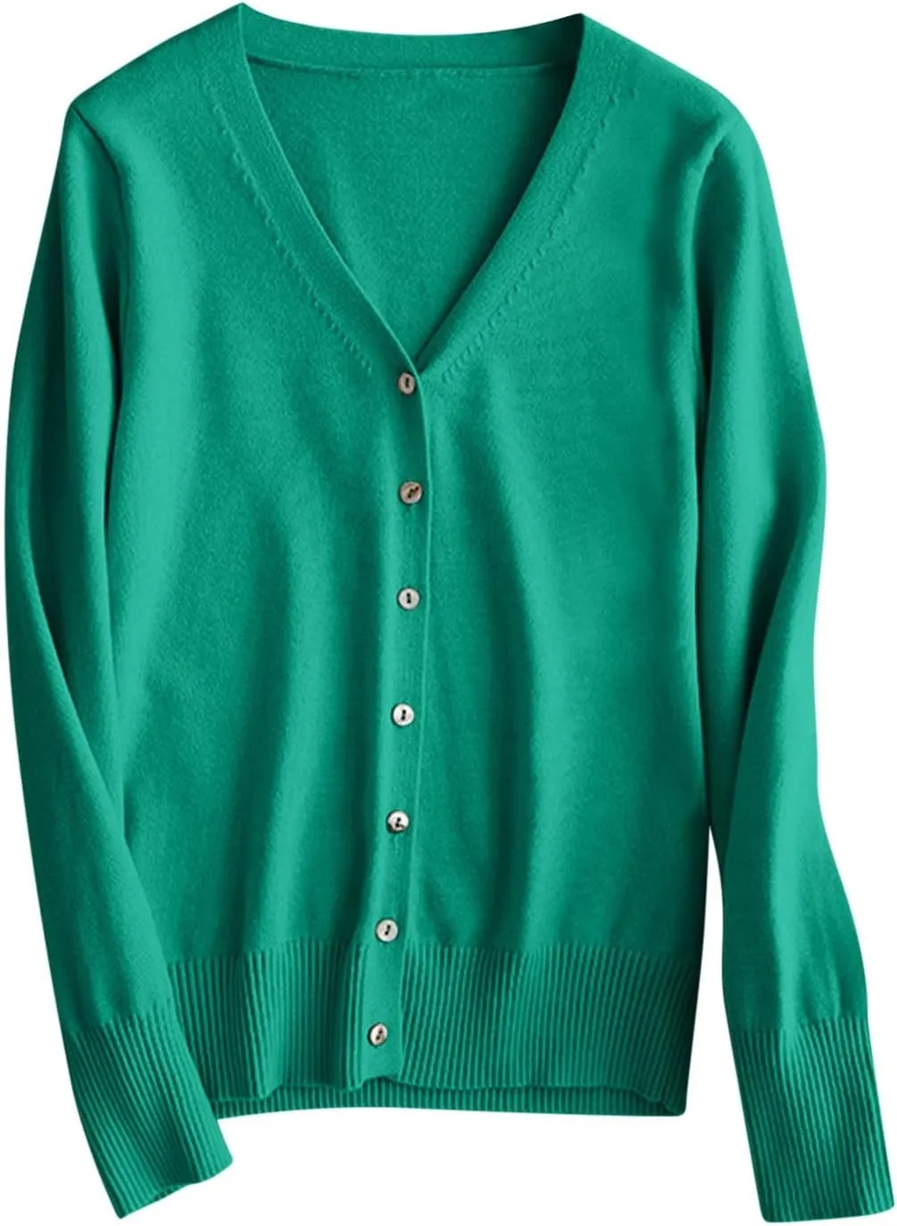 Cardigan Sweaters for Women Lightweight Long Sleeve Soft Solid Office Button up Sweaters Casual V Neck Sweaters
