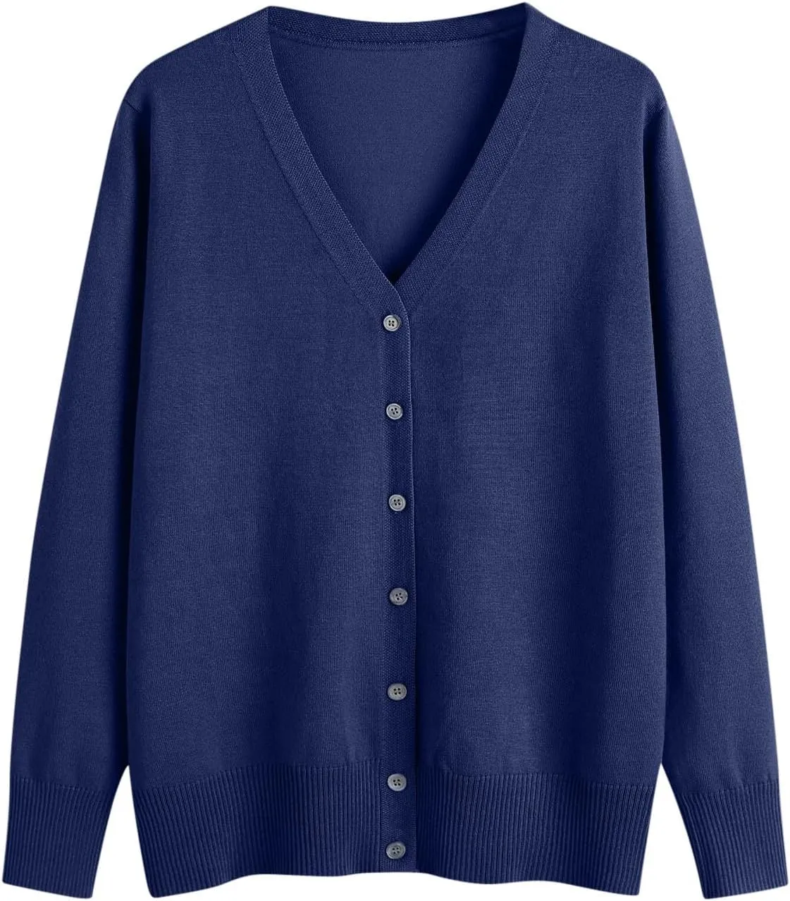Cardigan Sweaters for Women Lightweight Long Sleeve Soft Solid Office Button up Sweaters Casual V Neck Sweaters