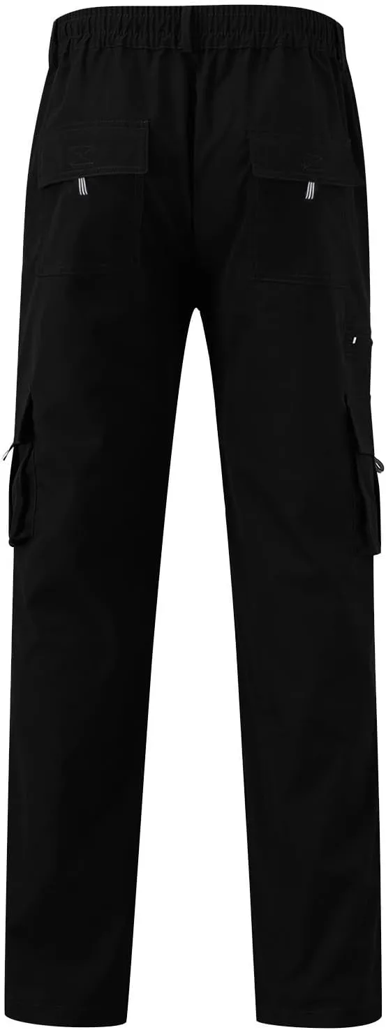 Cargo Jogger Pants for Mens Sweatpants Zipper Pocket Baggy Sweatpants Plus Size Black Military Pants Twill Pants