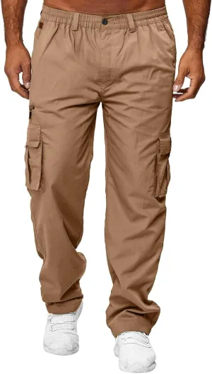 Cargo Jogger Pants for Mens Sweatpants Zipper Pocket Baggy Sweatpants Plus Size Black Military Pants Twill Pants