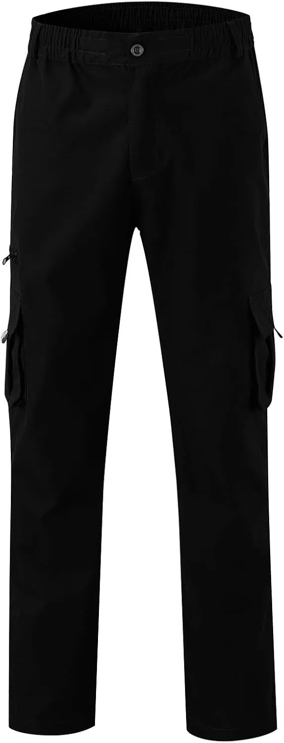 Cargo Jogger Pants for Mens Sweatpants Zipper Pocket Baggy Sweatpants Plus Size Black Military Pants Twill Pants