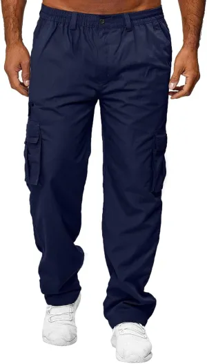 Cargo Jogger Pants for Mens Sweatpants Zipper Pocket Baggy Sweatpants Plus Size Black Military Pants Twill Pants