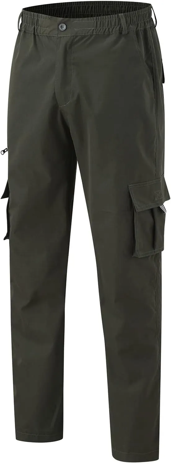 Cargo Jogger Pants for Mens Sweatpants Zipper Pocket Baggy Sweatpants Plus Size Black Military Pants Twill Pants