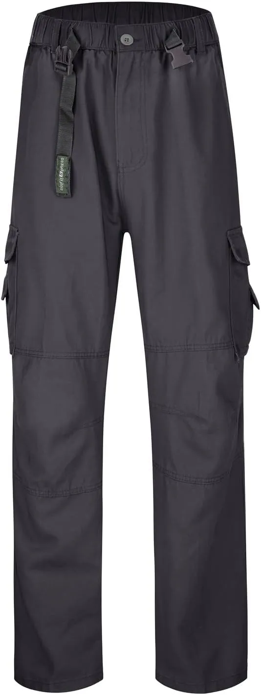 Cargo Jogger Pants for Mens Sweatpants Zipper Pocket Baggy Sweatpants Plus Size Black Military Pants Twill Pants