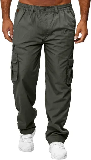 Cargo Jogger Pants for Mens Sweatpants Zipper Pocket Baggy Sweatpants Plus Size Black Military Pants Twill Pants