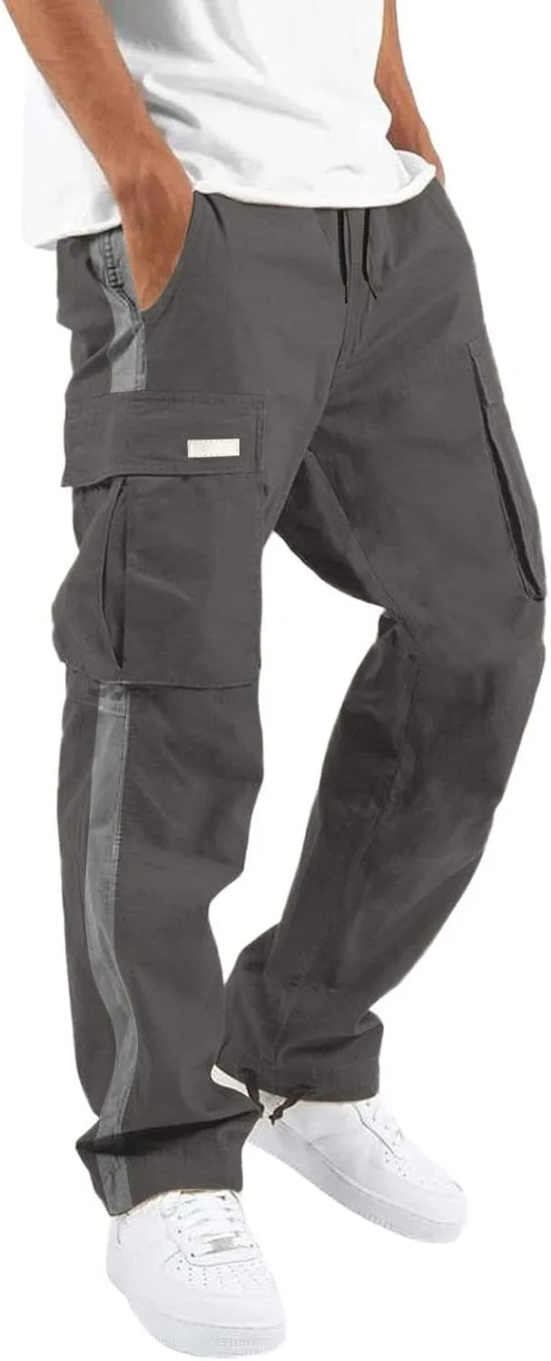 Cargo Pants for Men Big and Tall Sweats Casual Trousers Heavyweight Fleece Sweatpants with Pockets Men's Heavyweight
