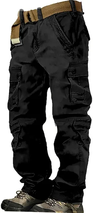 Cargo Pants for Men Casual Hiking Pants Fleece Joggers Athletic Pants Lightweight Loose Straight Sweatpants for Men