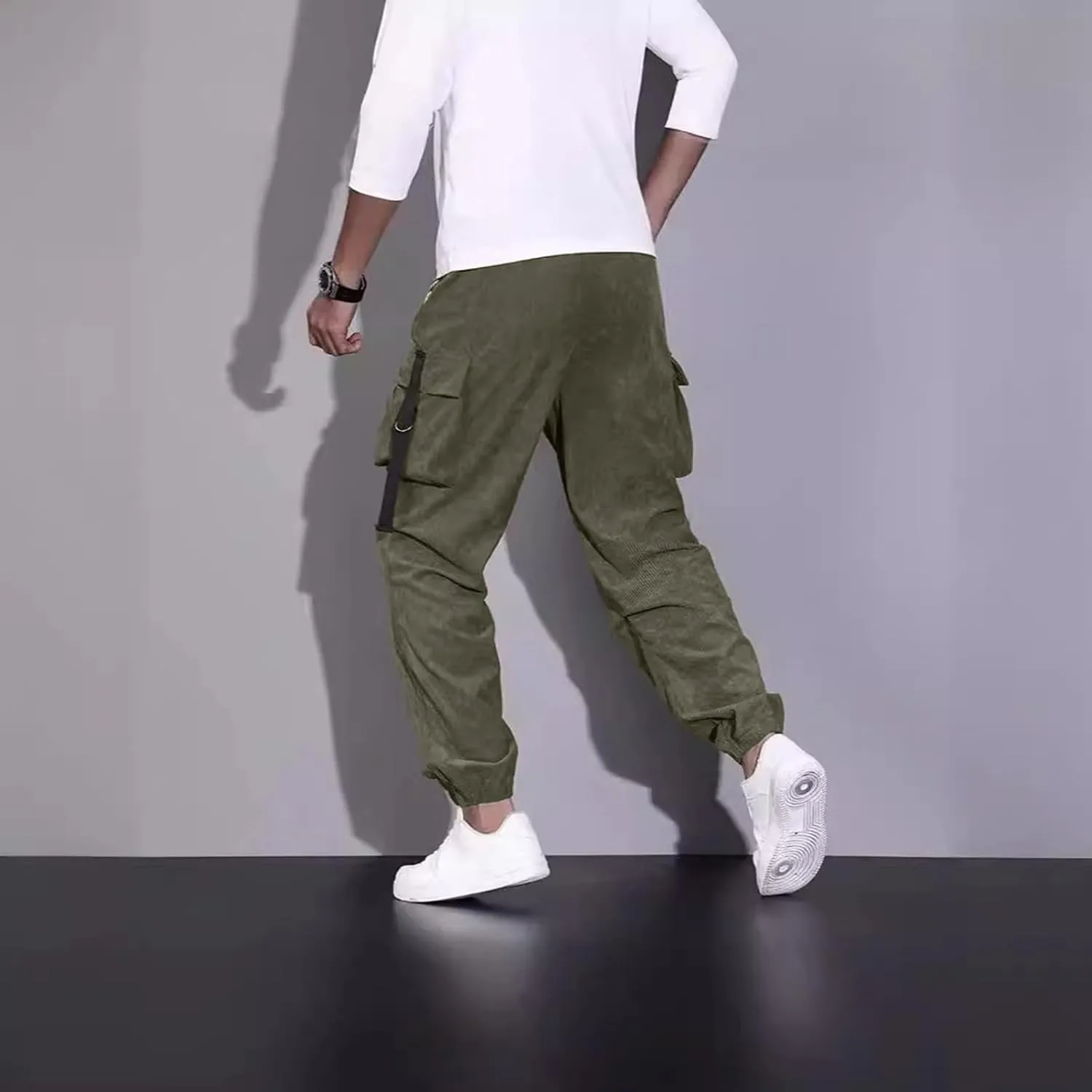 Cargo Pants for Men Casual Pantalones De Hombre Stretch Cargo Multi Pockets Hiking Work Joggers Relaxed Fit Trousers