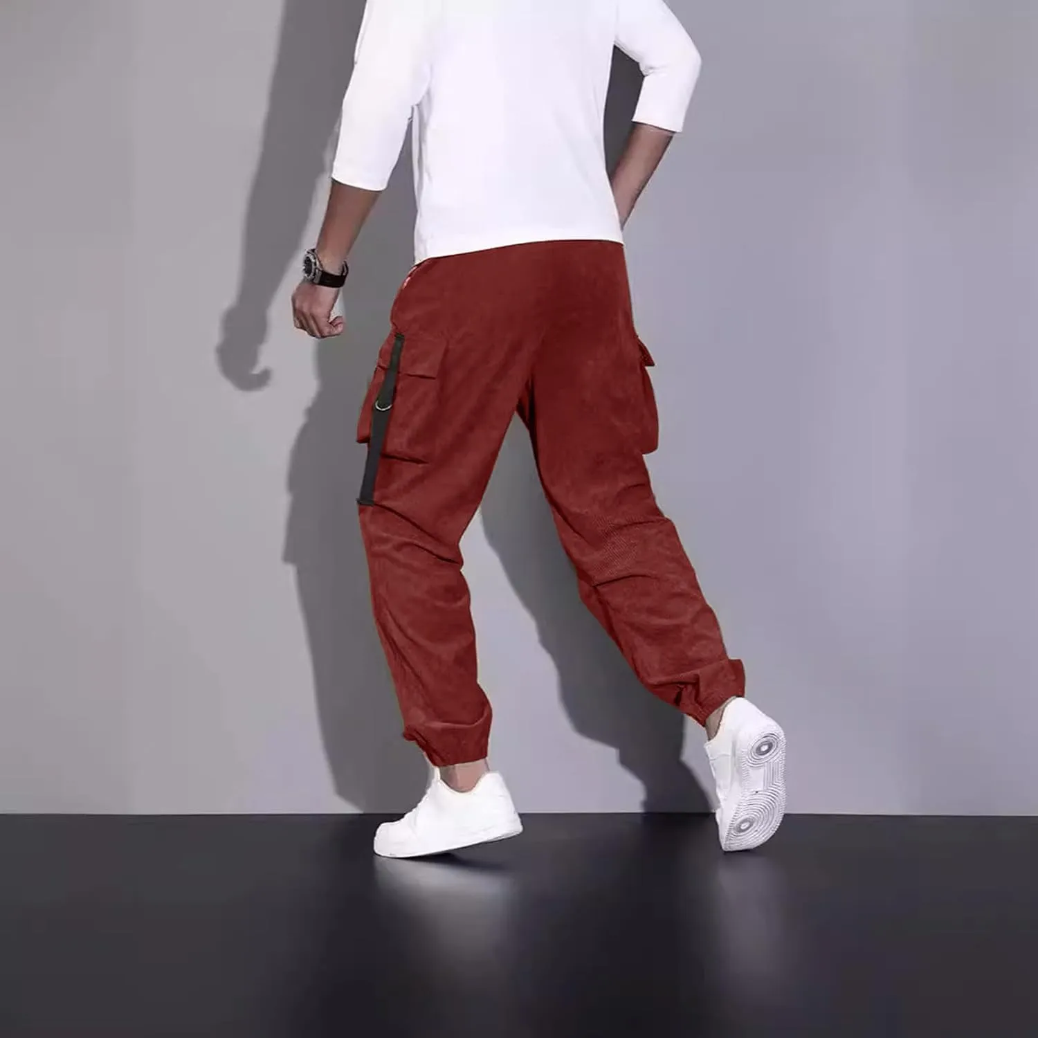 Cargo Pants for Men Casual Pantalones De Hombre Stretch Cargo Multi Pockets Hiking Work Joggers Relaxed Fit Trousers