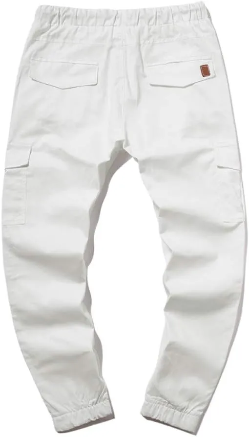 Cargo Pants for Men Relaxed Fit Cargo Sweatpants Stretch Elastic Waist Athletic Workout Jogger Pants Drawstring Sport