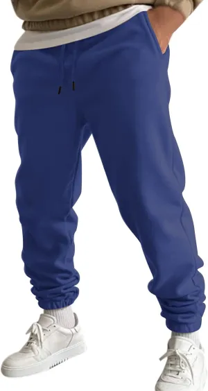Cargo Sweatpants for Men Big and Tall Gym Sweatpants Men's Cargo Pants with Pockets Cotton Sweatpants Casual Athletic