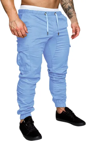 Cargo Sweatpants for Men Hiking Pants Sweatpants Men Men's Sweatpants Overalls Drawstring Multi Pocket Hiking Cotton