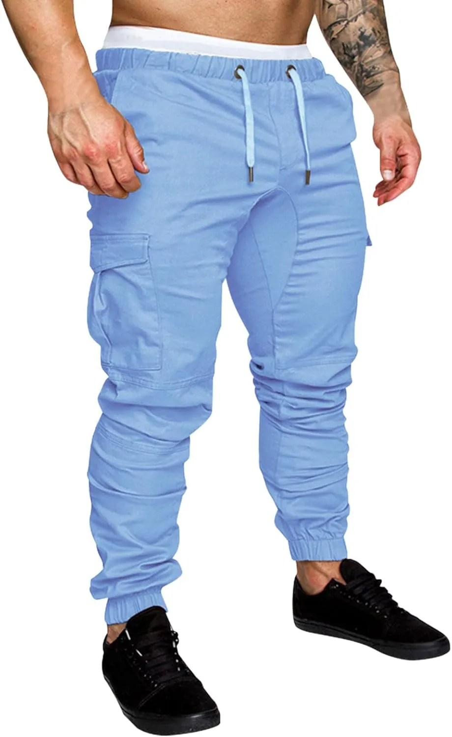 Cargo Sweatpants for Men Hiking Pants Sweatpants Men Men's Sweatpants Overalls Drawstring Multi Pocket Hiking Cotton