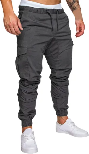 Cargo Sweatpants for Men Hiking Pants Sweatpants Men Men's Sweatpants Overalls Drawstring Multi Pocket Hiking Cotton