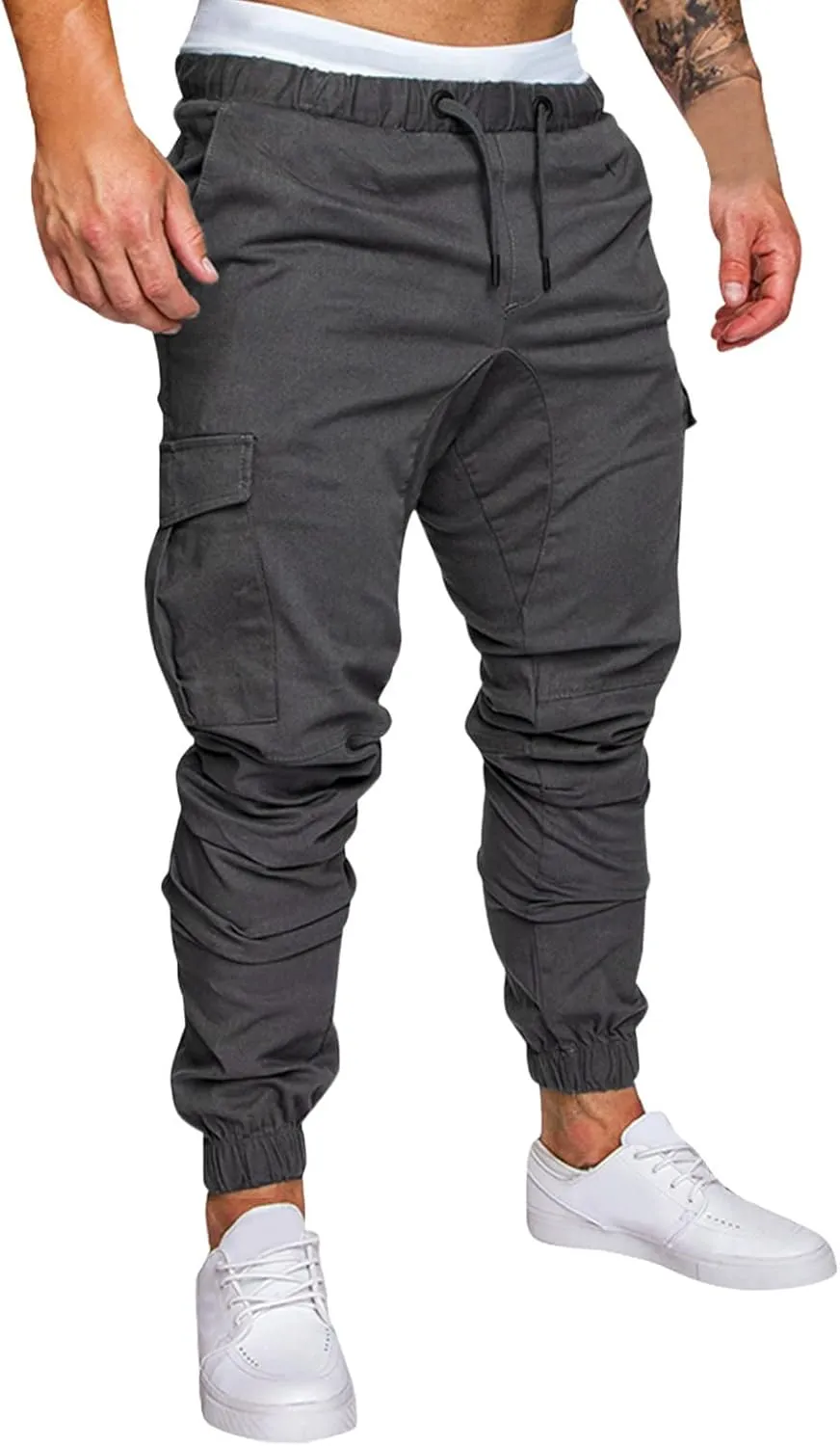 Cargo Sweatpants for Men Hiking Pants Sweatpants Men Men's Sweatpants Overalls Drawstring Multi Pocket Hiking Cotton
