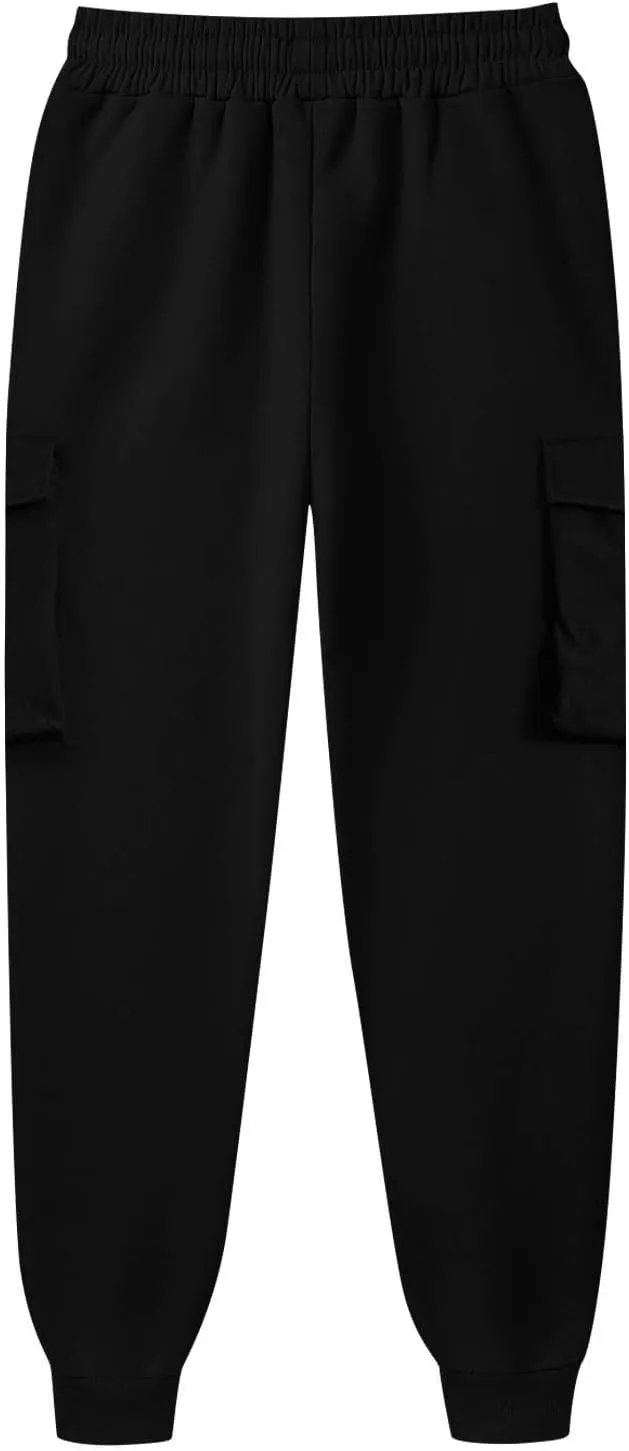 Cargo Sweatpants for Men Lightweight Drawstring Waist Joggers Multi Pocket Relaxed Fit Cinch Bottom Sweatpants
