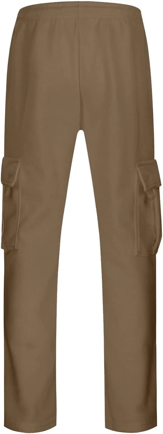 Cargo Sweatpants for Men Relaxed Fit Casual Solid Joggers Stretch Baggy Lightweight Classic Overalls with Pockets