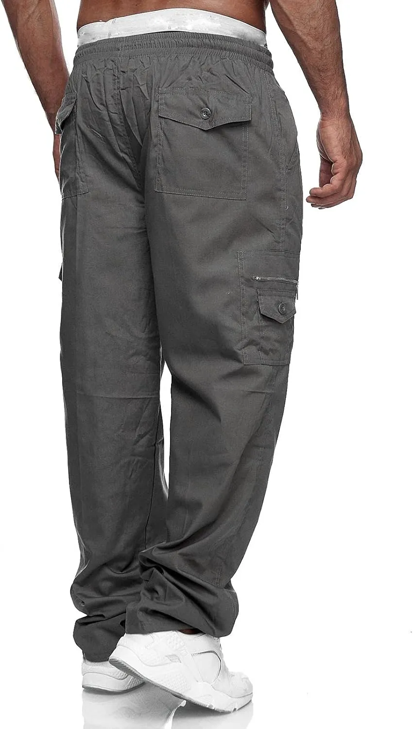 Cargo Trousers for Men Casual Gym Cargo Sweatpants Heavyweight Fleece Active Gym Workout Sweat Pants Men's Sweatpants