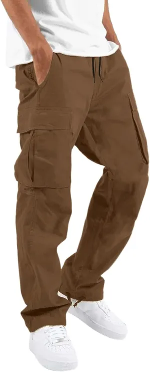 Cargo Trousers for Men Pants Hip Hop Letter Printed Street Hip Hop Jogging Sweatpants Casual Elastic Waist Trousers