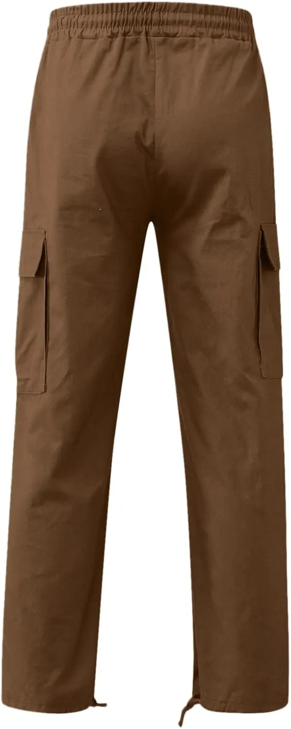 Cargo Trousers for Men Pants Hip Hop Letter Printed Street Hip Hop Jogging Sweatpants Casual Elastic Waist Trousers