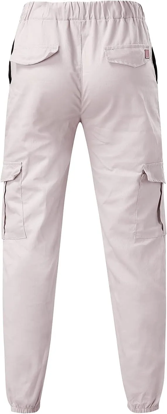 Cargo Trousers for Men Pants Men's Elastic Waist Drawstring Jogger Hiking Streetwear Cargo Pants with Pockets Men's