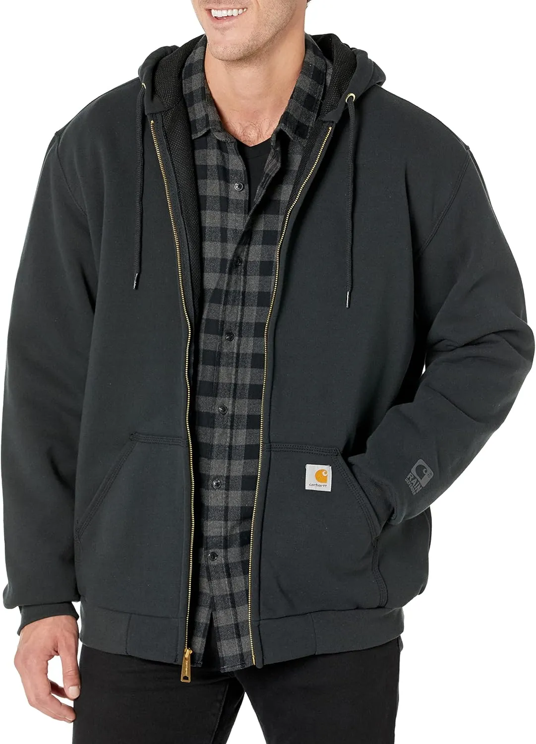 Carhartt Men's Rain Defender Rutland Thermal Lined Hooded Zip Front Sweatshirt
