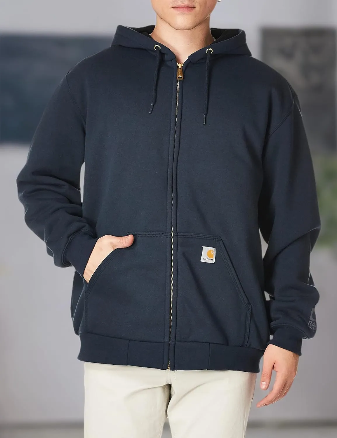 Carhartt Men's Rain Defender Rutland Thermal Lined Hooded Zip Front Sweatshirt