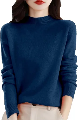 Cashmere Sweaters for Women Fashion Comfort Pullover Sweaters Casual Crewneck Sweater Dressy Long Sleeve Sweaters