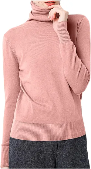 Cashmere Sweaters for Women Mock Turtleneck Long Sleeve Cable Knit Pullover Sweaters Plus Size Sweater Tops