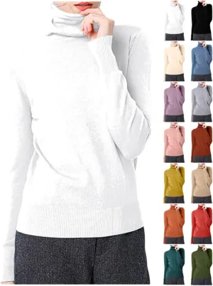 Cashmere Sweaters for Women Mock Turtleneck Long Sleeve Cable Knit Pullover Sweaters Plus Size Sweater Tops