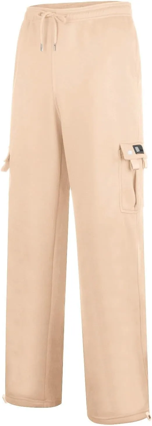 Casual Cargo Sweatpants for Men Lightweight Straight Leg Hiking Pants Comfort Outdoor Loose Jogger Pant with Pocket
