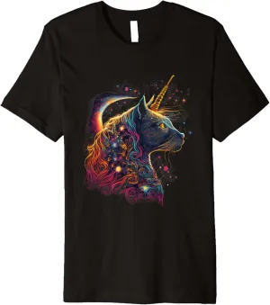 Cat Unicorn Graphic Tees Men Women Boys Girls Premium T-Shirt