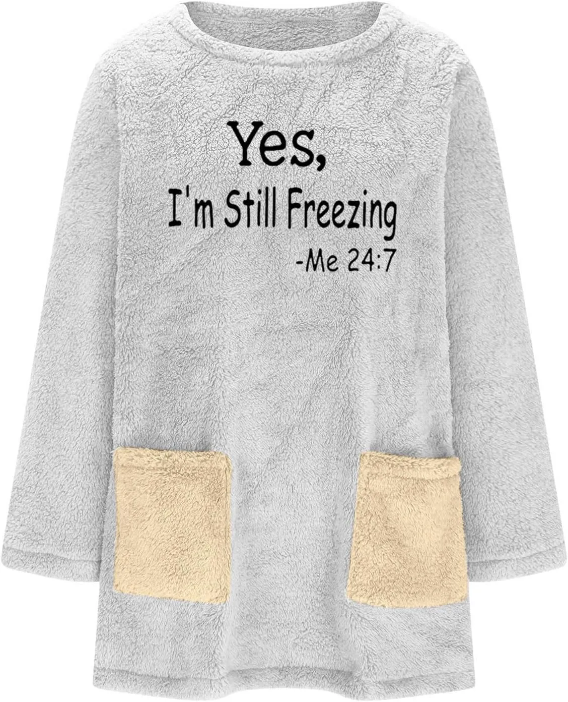 Ceboyel Womens Fleece Lined Sweatshirts Sherpa Fuzzy Sweater Long Sleeve Cute Tops Pullover Warm Winter Trendy Clothing