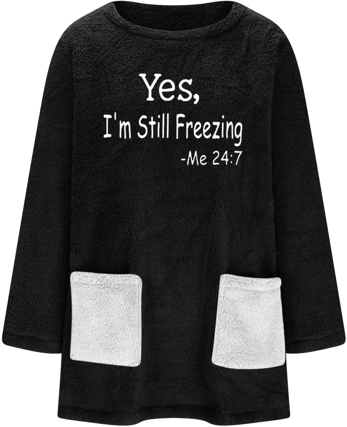 Ceboyel Womens Fleece Lined Sweatshirts Sherpa Fuzzy Sweater Long Sleeve Cute Tops Pullover Warm Winter Trendy Clothing