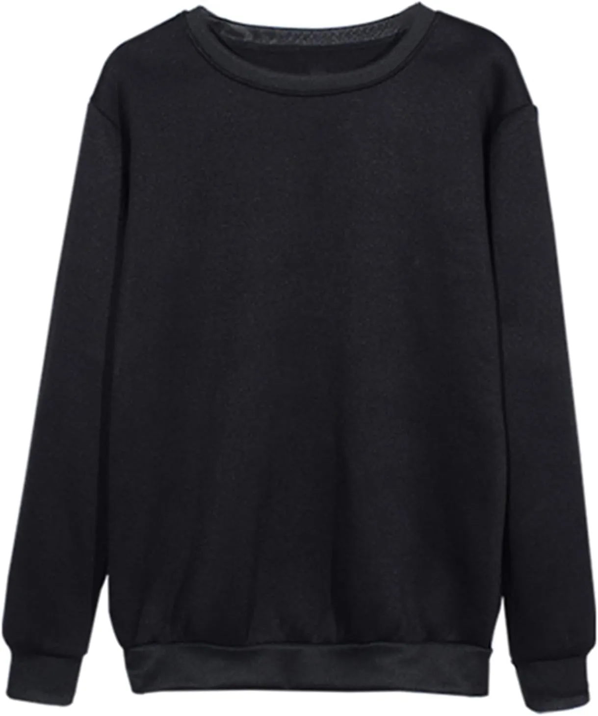 Ceboyel Womens No Hooded Crew Neck Sweatshirt Solid Color Comfy Pullover Tops Long Sleeve Shirts Sweater Trendy Clothes 2024