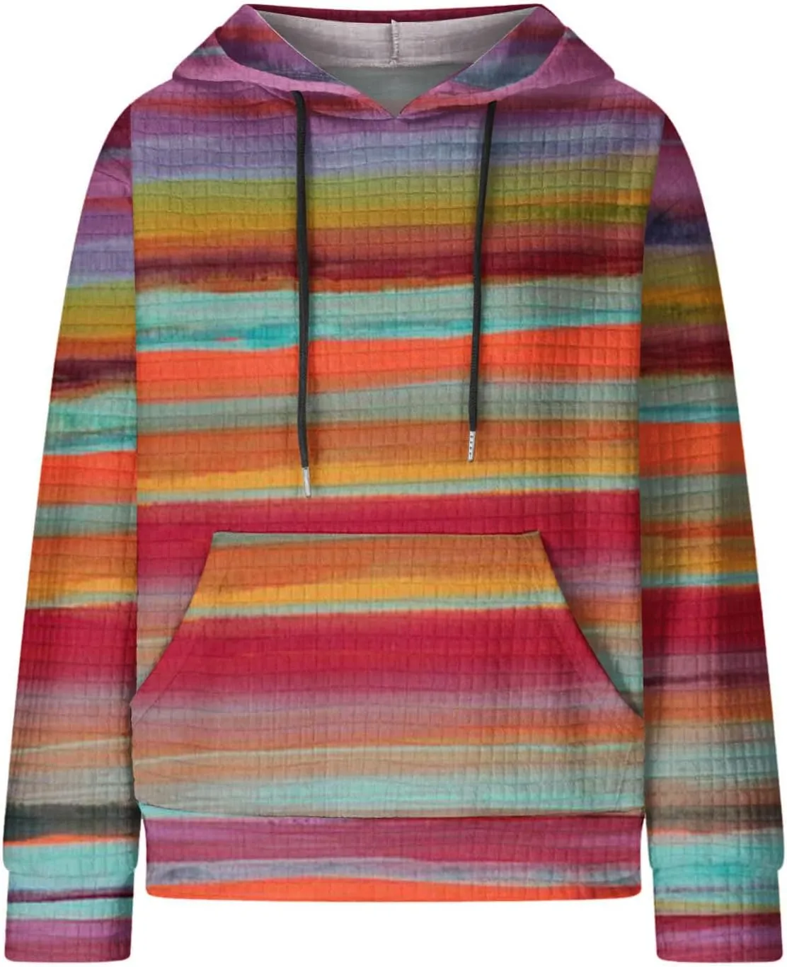Ceboyel Womens Waffle Knit Hooded Sweatshirts Trendy Hoodies Sweater Long Sleeve Pullover Tops Teen Girls Cute Winter Outfits