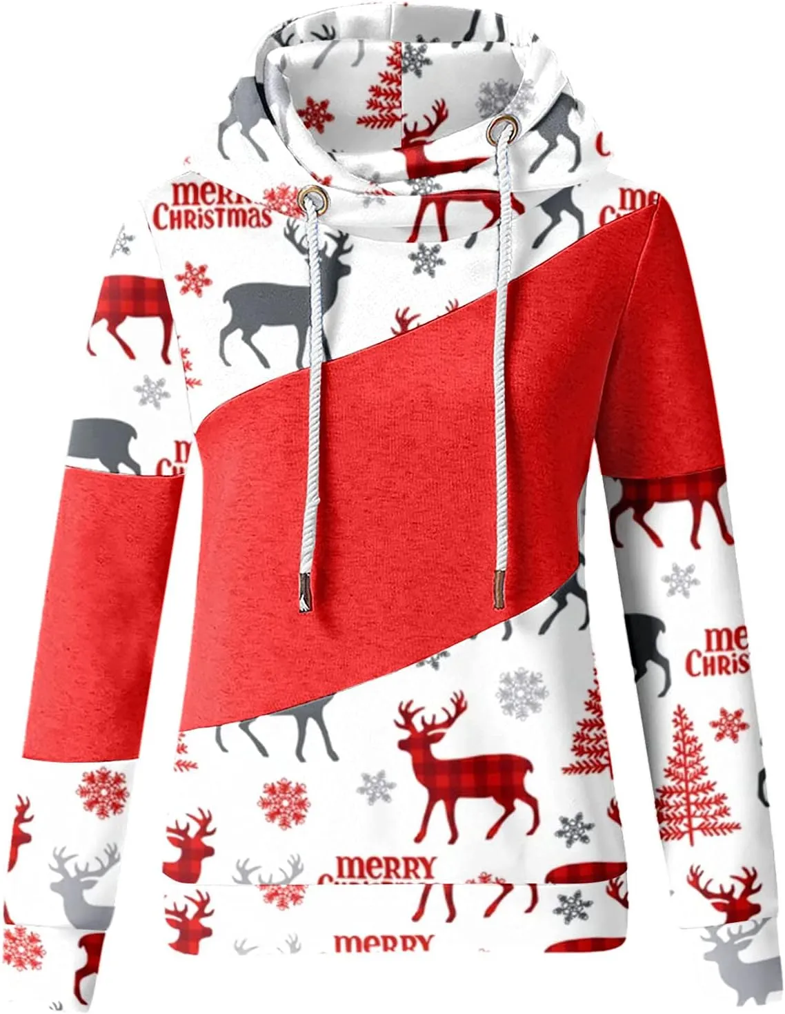 Christmas Sweatshirt for Women Merry Christmas Sweatshirt Funny Christmas Tree Graphic Pullover Casual Blouse