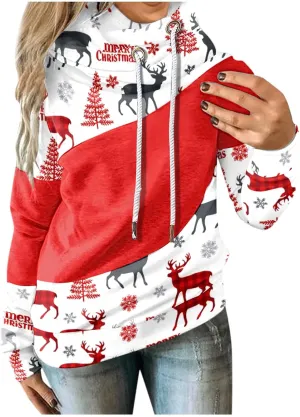 Christmas Sweatshirt for Women Merry Christmas Sweatshirt Funny Christmas Tree Graphic Pullover Casual Blouse